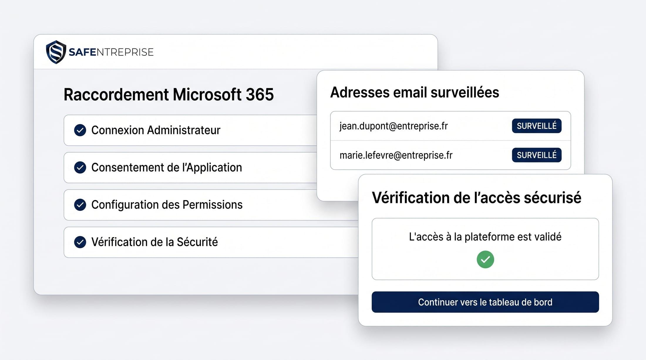 Écran Safentreprise : raccordez votre microsoft 365